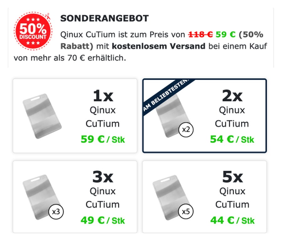 Qinux CuTium Preise